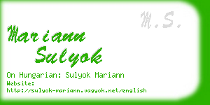 mariann sulyok business card
